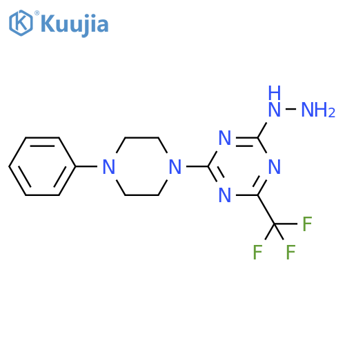 1,3,5-Triazin-2(1H)-one, 4-(4-phenyl-1-piperazinyl)-6-(trifluoromethyl)-,hydrazone structure