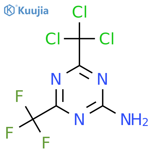 4-(Trichloromethyl)-6-(trifluoromethyl)-1,3,5-triazin-2-amine structure