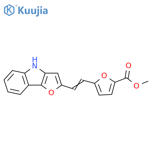 2-Furancarboxylic acid, 5-[2-(4H-furo[3,2-b]indol-2-yl)ethenyl]-, methyl ester structure