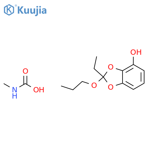 1,3-Benzodioxol-4-ol, 2-ethyl-2-propoxy-, methylcarbamate structure
