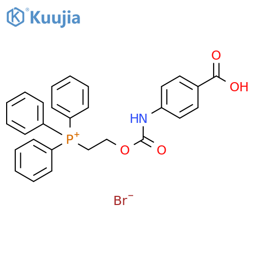 Phosphonium, [2-[[[(4-carboxyphenyl)amino]carbonyl]oxy]ethyl]triphenyl-, bromide (1:1) structure