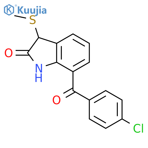 2H-Indol-2-one, 7-(4-chlorobenzoyl)-1,3-dihydro-3-(methylthio)- structure