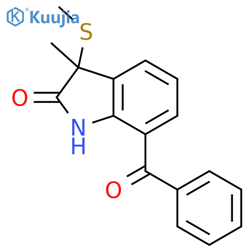 2H-Indol-2-one, 7-benzoyl-1,3-dihydro-3-methyl-3-(methylthio)- structure