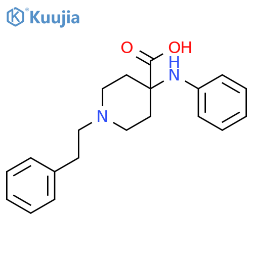 4-Piperidinecarboxylic acid, 4-(phenylamino)-1-(2-phenylethyl)- structure