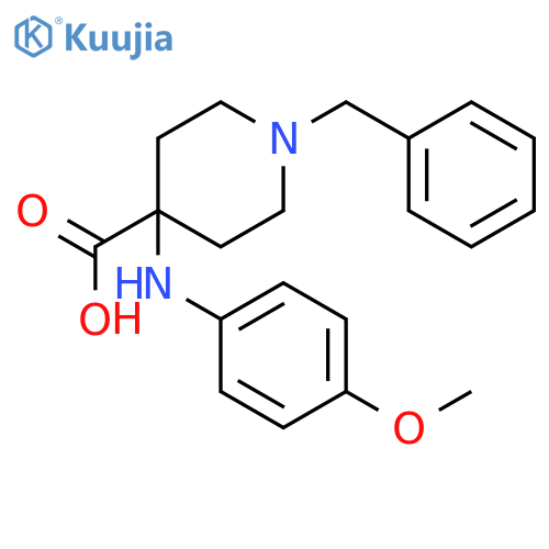 4-Piperidinecarboxylic acid,4-[(4-methoxyphenyl)amino]-1-(phenylmethyl)- structure
