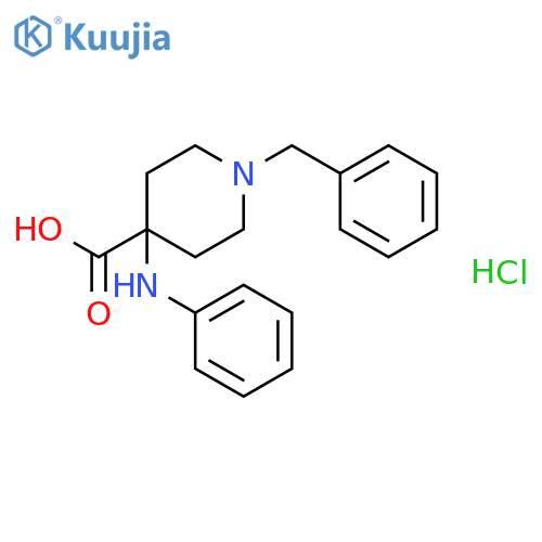 4-Piperidinecarboxylicacid, 4-(phenylamino)-1-(phenylmethyl)-, hydrochloride (1:1) structure