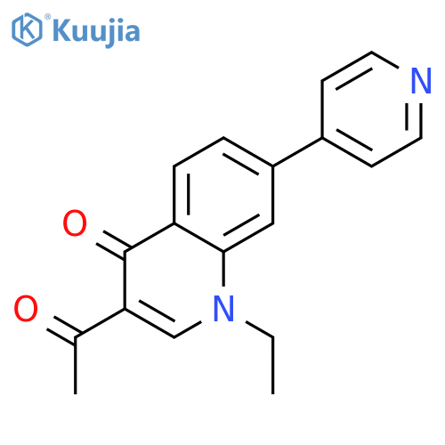 4(1H)-Quinolinone, 3-acetyl-1-ethyl-7-(4-pyridinyl)- structure