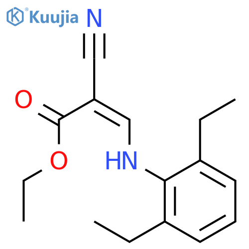 2-Propenoic acid, 2-cyano-3-[(2,6-diethylphenyl)amino]-, ethyl ester structure