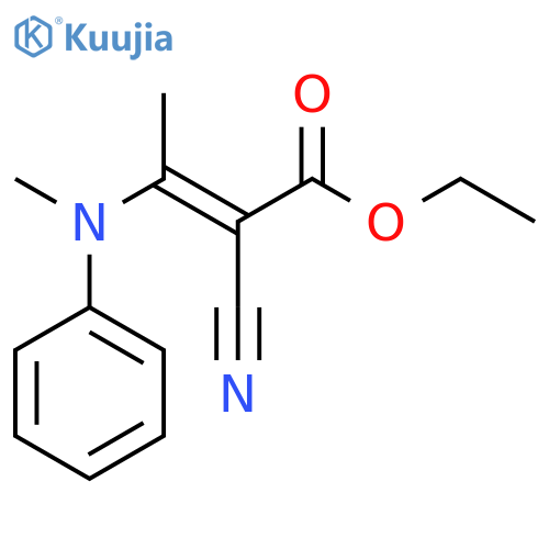 2-Butenoic acid, 2-cyano-3-(methylphenylamino)-, ethyl ester structure