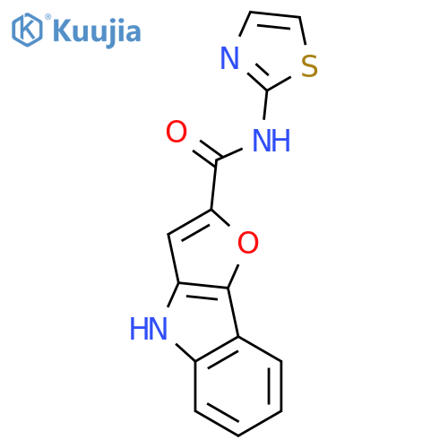 4H-Furo[3,2-b]indole-2-carboxamide, N-2-thiazolyl- structure