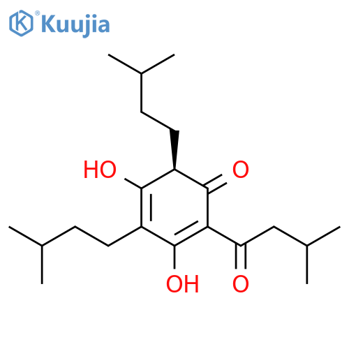 2,4-Cyclohexadien-1-one, 3,5-dihydroxy-4,6-bis(3-methylbutyl)-2-(3-methyl-1-oxobutyl)-, (R)- (9CI) structure