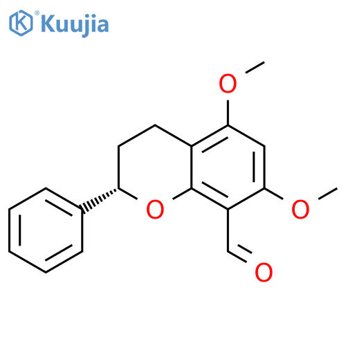 2H-1-Benzopyran-8-carboxaldehyde, 3,4-dihydro-5,7-dimethoxy-2-phenyl-, (S)- (9CI) structure