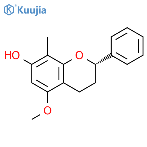 2H-1-Benzopyran-7-ol, 3,4-dihydro-5-methoxy-8-methyl-2-phenyl-, (S)- structure