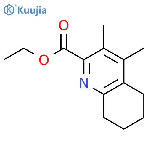 2-Quinolinecarboxylic acid, 5,6,7,8-tetrahydro-3,4-dimethyl-, ethyl ester structure
