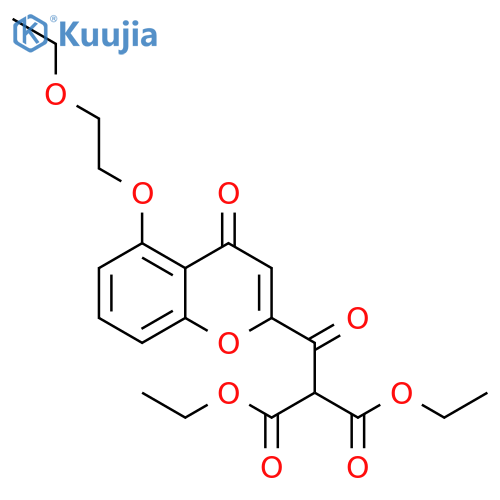 Propanedioic acid,[[5-(2-ethoxyethoxy)-4-oxo-4H-1-benzopyran-2-yl]carbonyl]-, diethylester structure