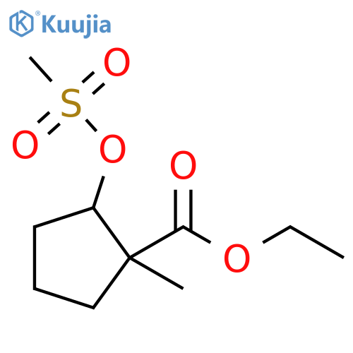 Cyclopentanecarboxylic acid, 1-methyl-2-[(methylsulfonyl)oxy]-, ethylester structure