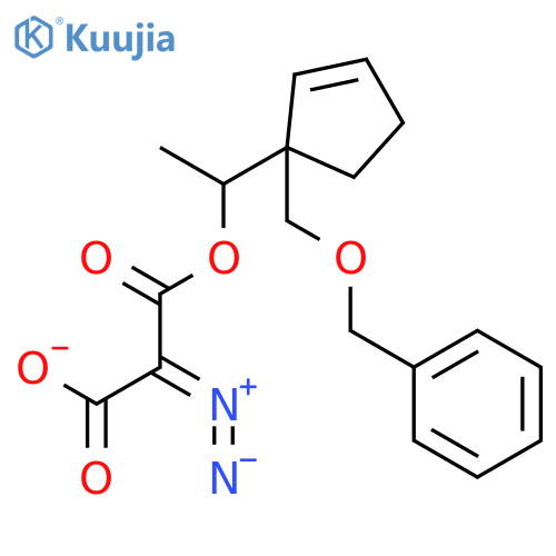 Propanedioic acid, diazo-, methyl[1-[(phenylmethoxy)methyl]-2-cyclopenten-1-yl]methyl ester structure