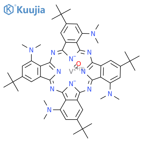 Vanadyl 3,10,17,24-tetra-tert-butyl-1,8,15,22-tetrakis(dimethylamino)-29H-phthalocyanine structure