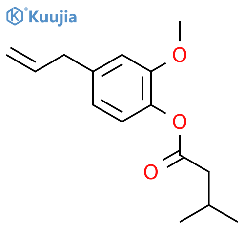 Butanoic acid,3-methyl-, 2-methoxy-4-(2-propen-1-yl)phenyl ester structure