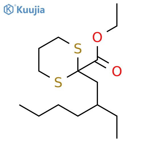 1,3-DITHIANE-2-CARBOXYLIC ACID, 2-(2-ETHYLHEXYL)-, ETHYL ESTER structure