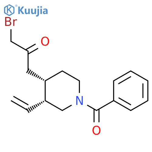 Piperidine, 1-benzoyl-4-(3-bromo-2-oxopropyl)-3-ethenyl-, (3R-cis)- structure