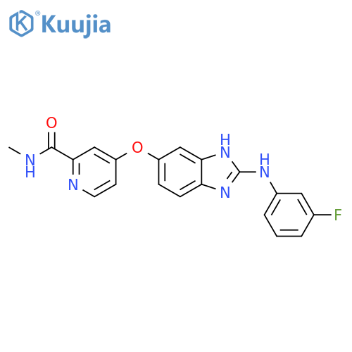 2-Pyridinecarboxamide,4-[[2-[(3-fluorophenyl)amino]-1H-benzimidazol-5-yl]oxy]-N-methyl- structure