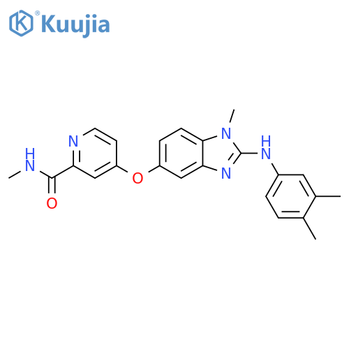 2-Pyridinecarboxamide,4-[[2-[(3,4-dimethylphenyl)amino]-1-methyl-1H-benzimidazol-5-yl]oxy]-N-methyl- structure
