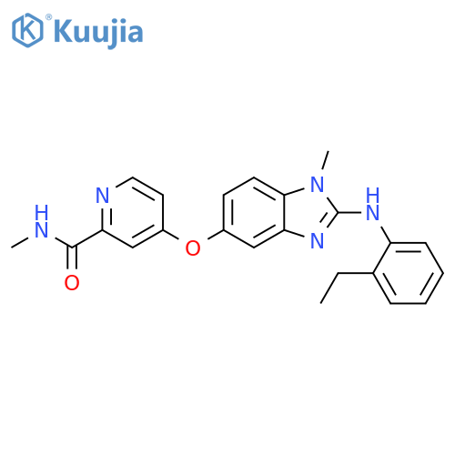 2-Pyridinecarboxamide,4-[[2-[(2-ethylphenyl)amino]-1-methyl-1H-benzimidazol-5-yl]oxy]-N-methyl- structure