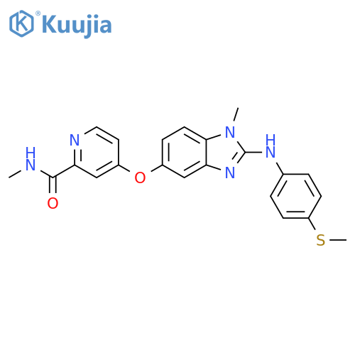 2-Pyridinecarboxamide,N-methyl-4-[[1-methyl-2-[[4-(methylthio)phenyl]amino]-1H-benzimidazol-5-yl]oxy]- structure