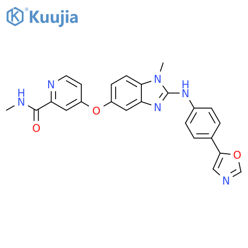 2-Pyridinecarboxamide,N-methyl-4-[[1-methyl-2-[[4-(5-oxazolyl)phenyl]amino]-1H-benzimidazol-5-yl]oxy]- structure
