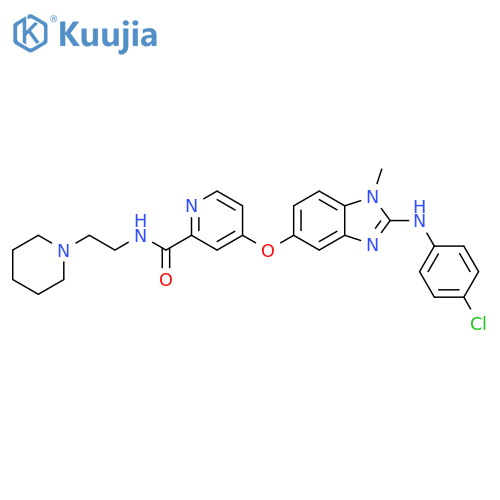 2-Pyridinecarboxamide,4-[[2-[(4-chlorophenyl)amino]-1-methyl-1H-benzimidazol-5-yl]oxy]-N-[2-(1-piperidinyl)ethyl]- structure