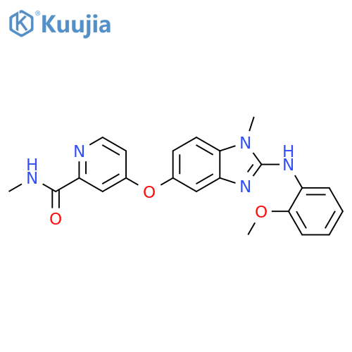 2-Pyridinecarboxamide,4-[[2-[(2-methoxyphenyl)amino]-1-methyl-1H-benzimidazol-5-yl]oxy]-N-methyl- structure
