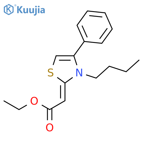 Acetic acid, (3-butyl-4-phenyl-2(3H)-thiazolylidene)-, ethyl ester structure
