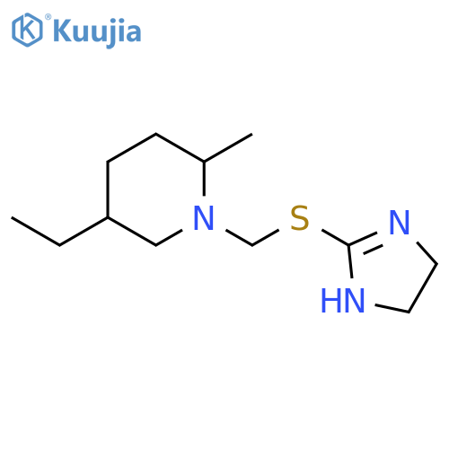 Piperidine,1-[[(4,5-dihydro-1H-imidazol-2-yl)thio]methyl]-5-ethyl-2-methyl- structure