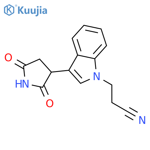 1H-Indole-1-propanenitrile, 3-(2,5-dioxo-3-pyrrolidinyl)- structure