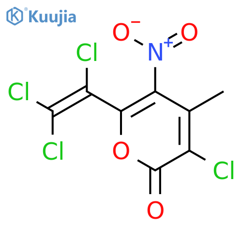 2H-Pyran-2-one, 3-chloro-4-methyl-5-nitro-6-(trichloroethenyl)- structure