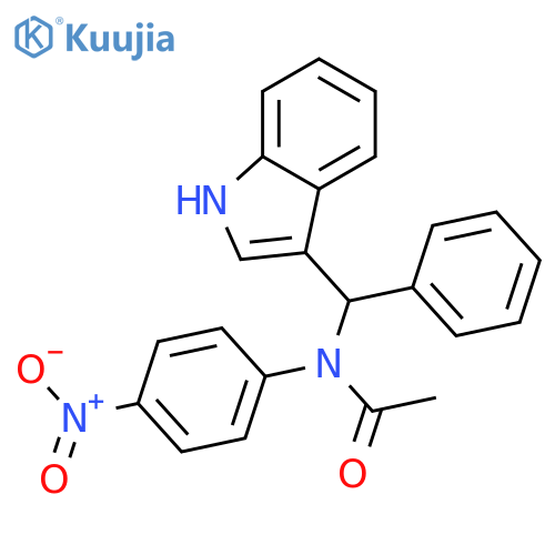 Acetamide, N-(1H-indol-3-ylphenylmethyl)-N-(4-nitrophenyl)- structure