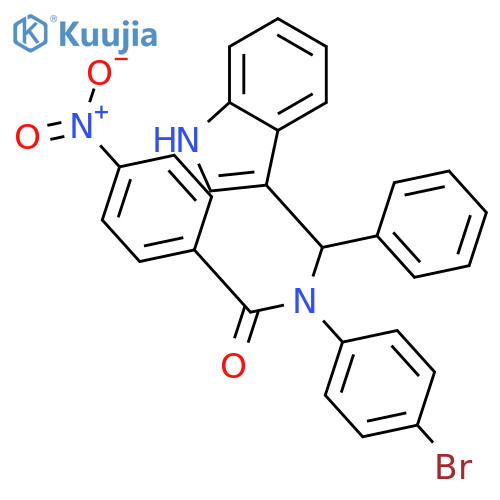 Benzamide, N-(4-bromophenyl)-N-(1H-indol-3-ylphenylmethyl)-4-nitro- structure