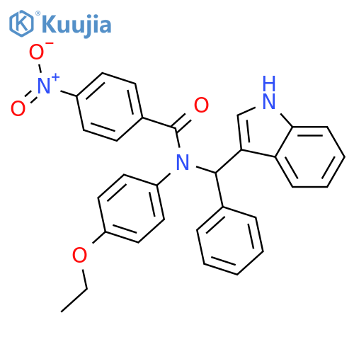 Benzamide, N-(4-ethoxyphenyl)-N-(1H-indol-3-ylphenylmethyl)-4-nitro- structure