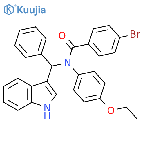 Benzamide,4-bromo-N-(4-ethoxyphenyl)-N-(1H-indol-3-ylphenylmethyl)- structure