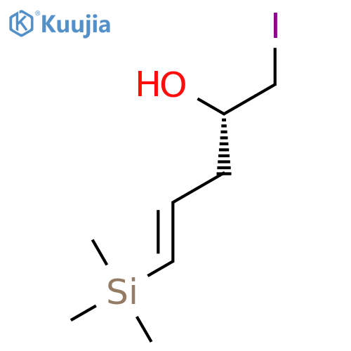 4-Penten-2-ol, 1-iodo-5-(trimethylsilyl)-, (2S,4E)- structure