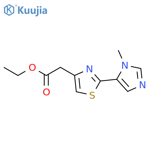 4-Thiazoleacetic acid, 2-(1-methyl-1H-imidazol-5-yl)-, ethyl ester structure