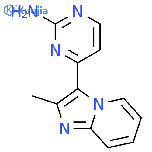 4-{2-methylimidazo1,2-apyridin-3-yl}pyrimidin-2-amine structure