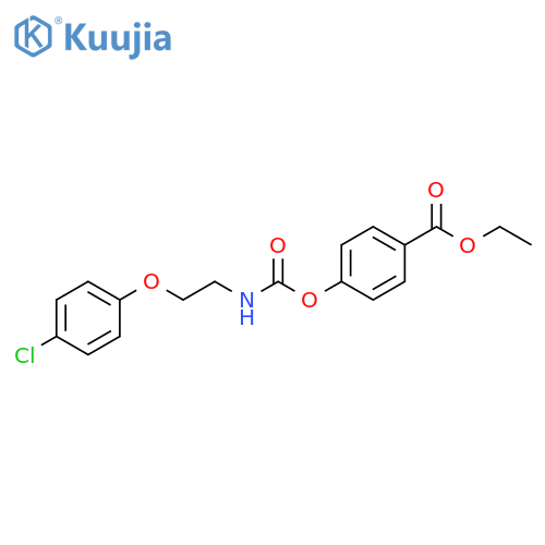 Benzoic acid, 4-[[[[2-(4-chlorophenoxy)ethyl]amino]carbonyl]oxy]-, ethyl ester structure