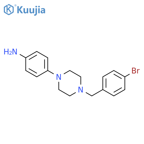 Benzenamine, 4-[4-[(4-bromophenyl)methyl]-1-piperazinyl]- structure