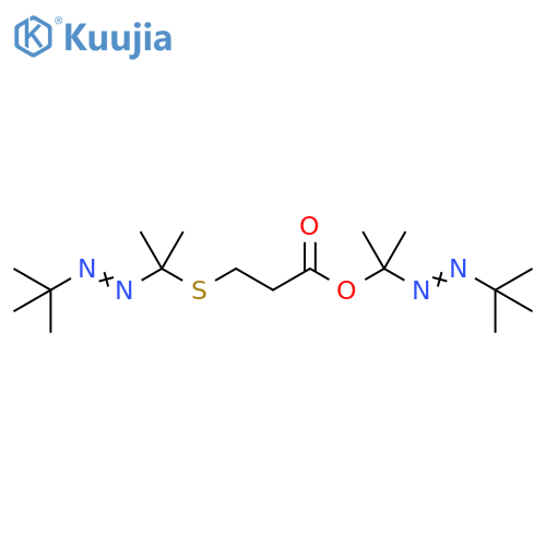 Propanoic acid, 3-[[1-[2-(1,1-dimethylethyl)diazenyl]-1-methylethyl]thio]-, 1-[2-(1,1-dimethylethyl)diazenyl]-1-methylethyl ester structure
