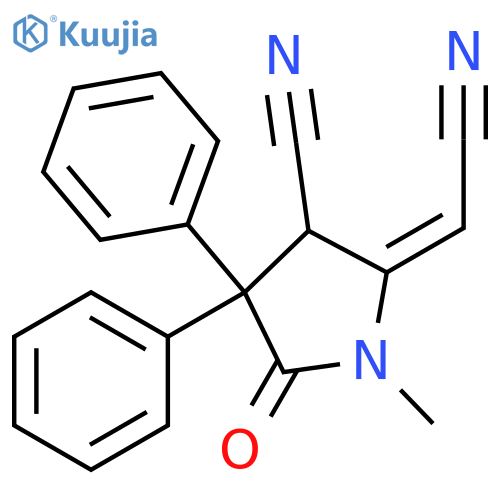 3-Pyrrolidinecarbonitrile, 2-(cyanomethylene)-1-methyl-5-oxo-4,4-diphenyl-, (E)- (9CI) structure