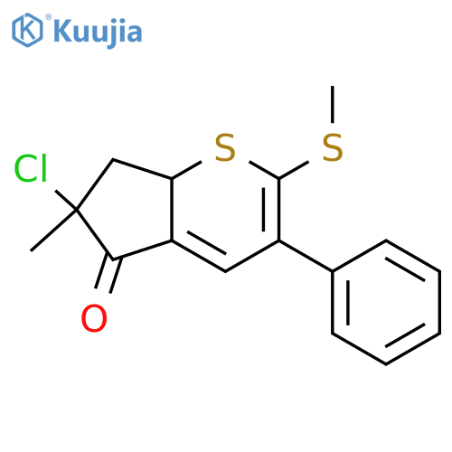 Cyclopenta[b]thiopyran-5(6H)-one,6-chloro-7,7a-dihydro-6-methyl-2-(methylthio)-3-phenyl- structure