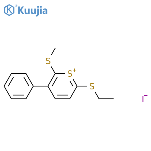 Thiopyrylium, 6-(ethylthio)-2-(methylthio)-3-phenyl-, iodide structure