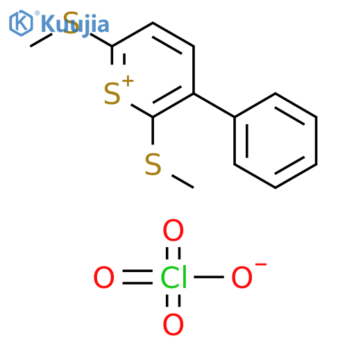 Thiopyrylium, 2,6-bis(methylthio)-3-phenyl-, perchlorate structure
